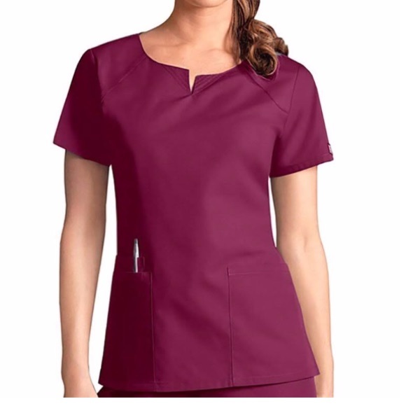 Cherokee Tops Cherokee Medical Scrub Uniform Top Wine 4824 Sm